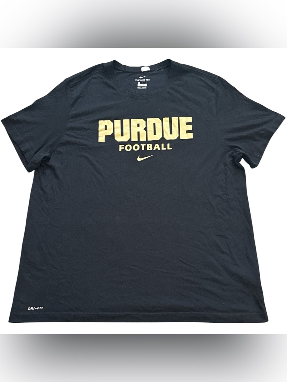 Nike Purdue Boilermakers Team Issued NCAA Football Black T Shirt Mens Size 3XL